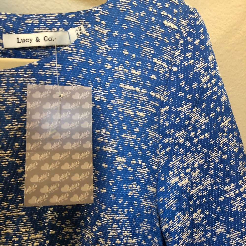 Lucy and Co blue/silver metallic dress